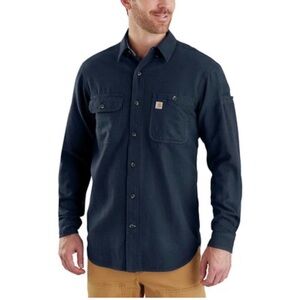 Carhartt | Men’s Beartooth Solid Long Sleeve Denim Blue Flannel Shirt M